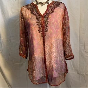 Chico’s sheer silk blouse